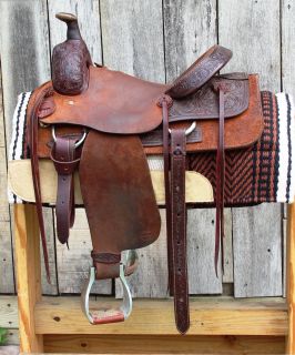 Used 16 Ranch Roping Saddle by Blue River Saddlery Handmade