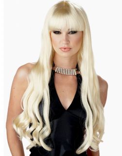 Blonde Long Wavy Curly Bang Serpentine Halloween Mermaid Costume Wig 