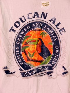 St Johns Bay T Shirt Toucan Ale Family Brew Distress S