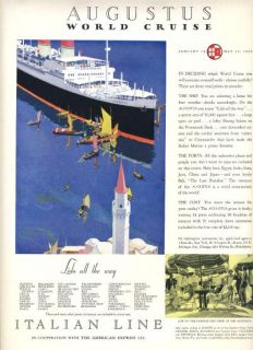 Augustus World Cruise Ad Italian Line 1934