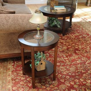 Wildon Home Bay Shore Round Side Table Glass Top