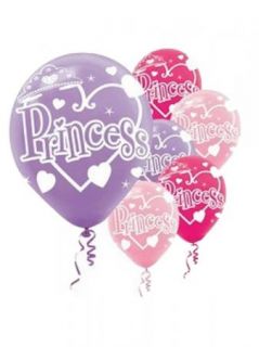   Princess Birthday Party Favor Printed Latex 12 inch Balloons 6 Ct