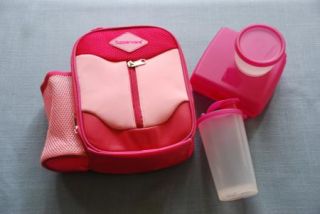 Tupperware Insulated Lunch Bag Sandwich Snack Tumbler Set New Pink 