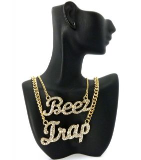 Iced Out Nicki Minaj Style Beez in The Trap Hip Hop Necklace MP812 813 