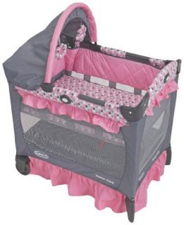Graco Travel Lite Foldable Portable Crib with Bassinet Baby Nursery 