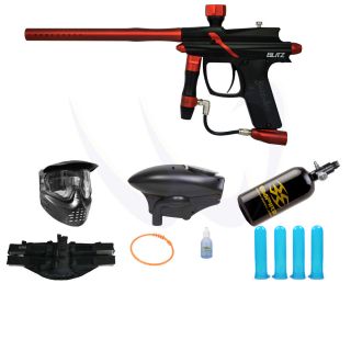 Azodin Blitz Black Red Paintball Gun Fasta HPA N2 Player Package 9507 