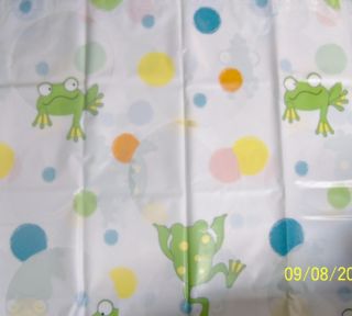 Shower Curtain PEEKING FROGS DYR Novelty Kids Bath Frog Peva Vinyl 