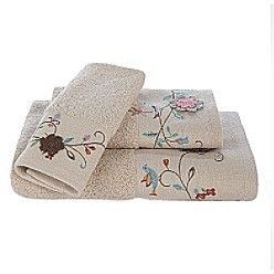 Croscill Stockbridge Floral Bird Emboridered Bath Hand or Tip Towel 