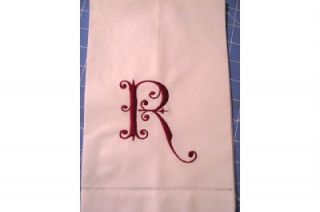 Monogrammed Personalized Linen Guest Bath Kitchen Towel