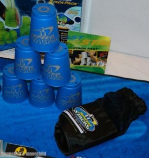   Cup Stacking Stack Pack Mat 12 Blue Cups Timer DVD Bag Box