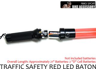   100 % polybrite red led lighted baton with flashlight visibility up