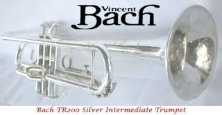 here s a very nice silver bach tr200 intermediate trumpet the