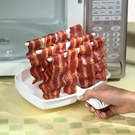 Makin Bacon Microwave Pan Bacon Cooker Upright Vertical Hanger Tray 