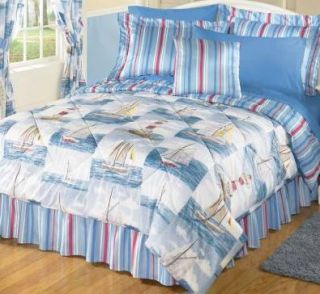 Lighthouse Sea Breeze Boat Nautical Bed in A Bag Comforter Sheet Set 
