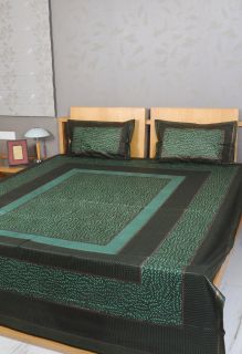   Hand Block Printed Cotton BDS EHS Bed Sheet Vintage Bedspread Designer