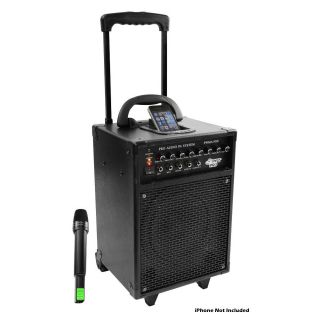   PORTABLE SPEAKER PA SYSTEM WIRELESS MIC MICROPHONE BATTERY POWERED NEW