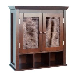 New Cane 2 Door Bathroom Wall Cabinet with Cubbies