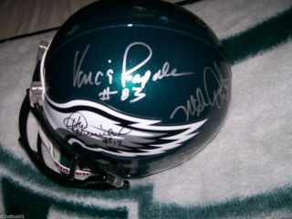 Eagles Autographed Helmet Chuck Bednarik Vince Papale, Quick, Bergy 15 