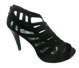 joblot of 10 womens black strap ex highstreet heeled shoes