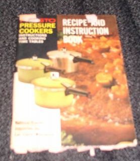 1971 Presto Pressure Cooker Instructions Recipe Book