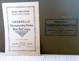    Grebnelle Championship PARLOR Baseball Board Game with Instructions