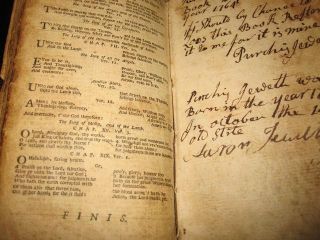 1741 Original Bay Psalm Book Bible Very RARE Book Americana
