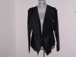 BB Dakota Damon Black Leather Flyaway Jacket Size Medium