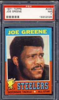 1971 Topps Football Joe Greene 245 PSA 7