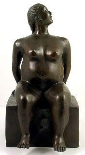   Botero Tribute Bronze Sculpture Bella Donna Sitting Woman