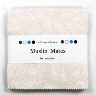 Muslinmates White Cream Ivory Charm Pack 5 inch Squares