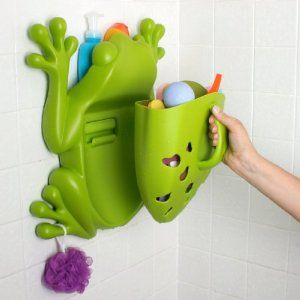 Boon Frog Pod Bath Toy Scoop Drain Storage Kiwi Green