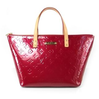 Authentic Louis Vuitton Burgundy Vernis Bellevue PM Hand Bag Tote
