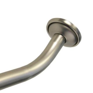  Nickel Adjustable Curved Shower Curtain Rod w Mounting Hardware