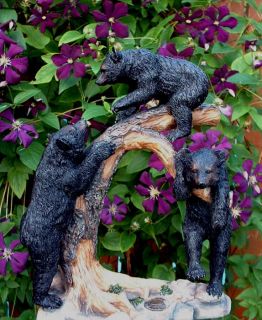 New Black Bear Family Climbing on Tree Branch 8 In