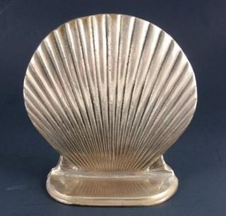 PR Vintage Solid Brass Bookends Seashell Nautical by Price Products 