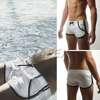   Cool Swiming Boxers Trunks Beach Shorts Swimwear Bathing Suit White M