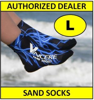 Vincere Sand Socks Beach Volleyball Soccer Blue L