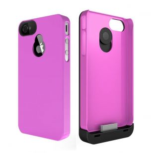   Hybrid Battery Case for iPhone 4 4S Black/Pink   boost battery life