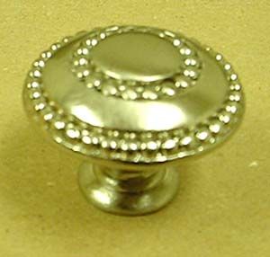   SN 1 3 8 Double Beaded Cabinet Drawer Pull Knob Satin Nickel