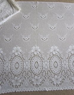   Vintage Pure Cotton Lace Curtain Panels… Bay Window Sash 