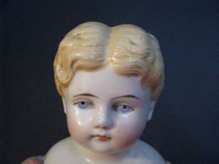 German Alt Beck Gottschalck abg 1880 Boy China Doll Blond Hair Blue 