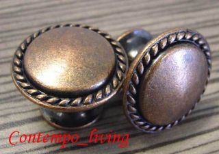 Beaded Antique Copper Cabinet Pull Knobs Kitchen Knob