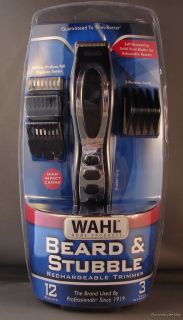 Wahl 5598 Rechargeable 10 Piece Beard Trimmer Shaver 5 Position Guide 