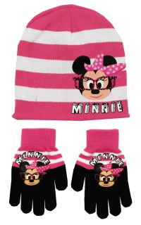   Cartoon Adult Two Piece Reversible Beanie Hat and Gloves Set