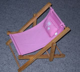 Build A Bear Workshop Pink Beach Lounge Chair with Attached Pillow 