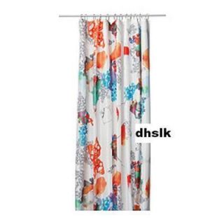 IKEA Bold Beautiful Flowers Fabric Shower Curtain Mod Impressionist 