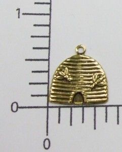 35481 12 PC Antique Gold Bee Hive Jewelry Charm
