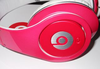 High Definition Monster Beats by Dre Studio Headphones Pink White 