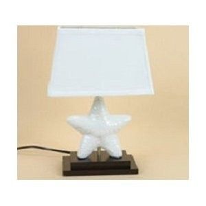 Ceramic and Wood Starfish Table Desk Lamp Beach Home Decor DEI 76230 
