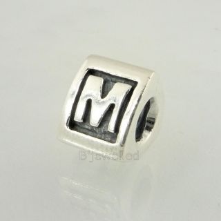 Authentic Pandora Sterling Silver Letter M Charm Bead